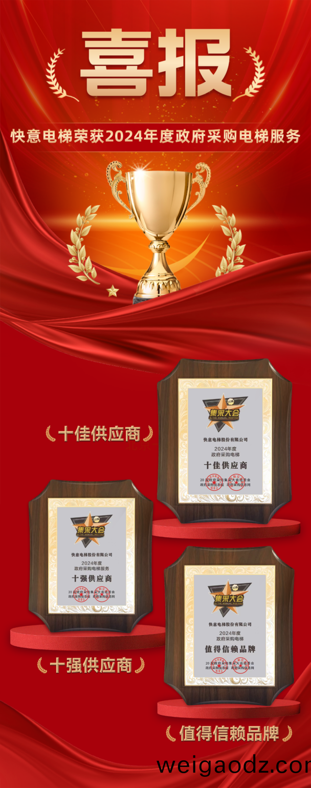 九年十(shi)强 全域赋能 | 快意电梯再度(du)蝉联政府(fu)采(cai)购三大奖项